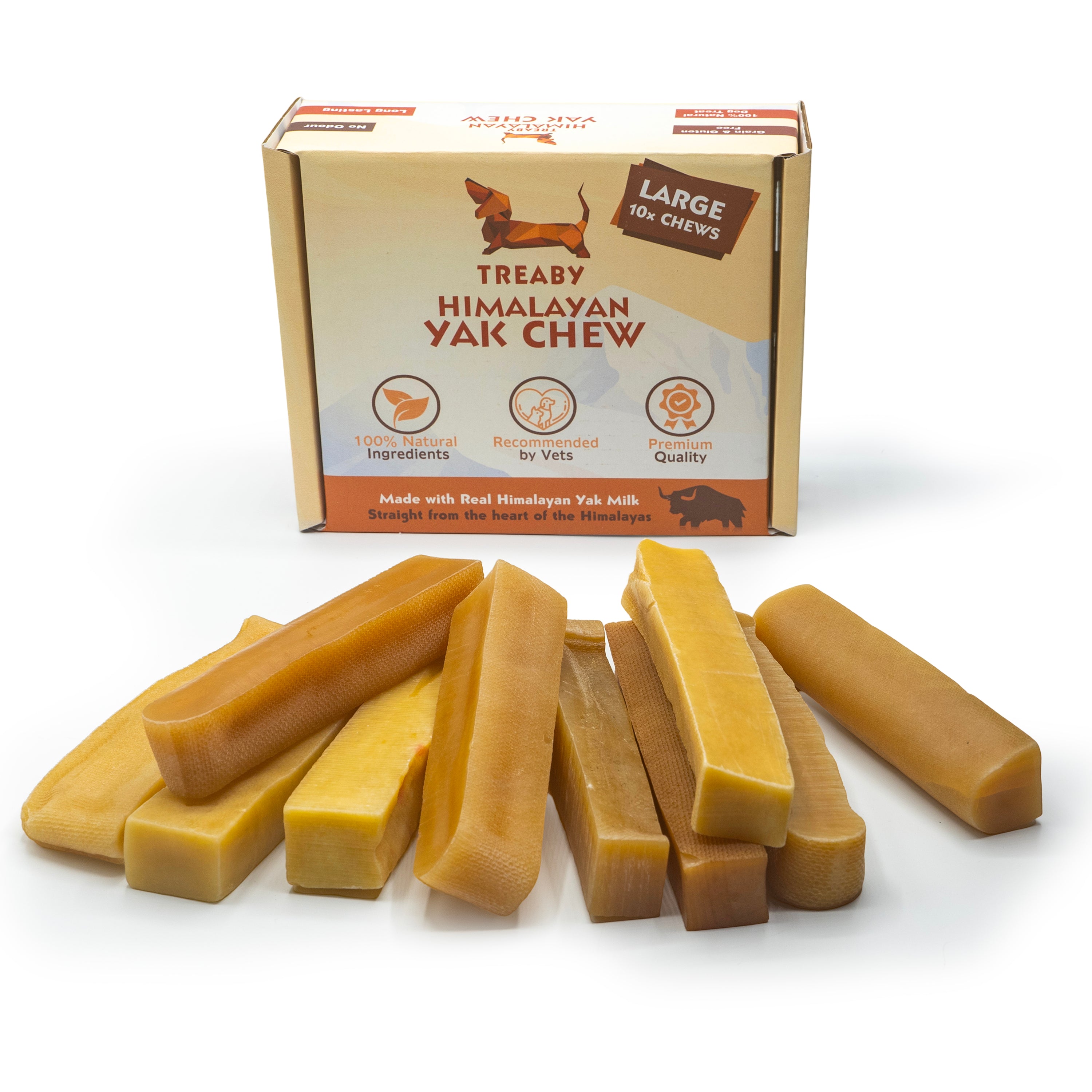 Himalayan Yak Chew, Long-lasting dog chews, Natural dog treats, Yak milk dog chews, Healthy dog chews, Safe dog chews for aggressive chewers, and Premium dog treats.  - Antler Chew