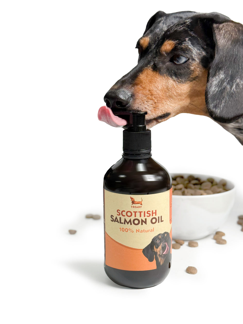 Enhance your dog's coat with our Scottish Salmon Oil. Rich in Omega 3 & 6, hypoallergenic, and full of natural nutrients. Keep stored properly for freshness.  - Antler Chew 