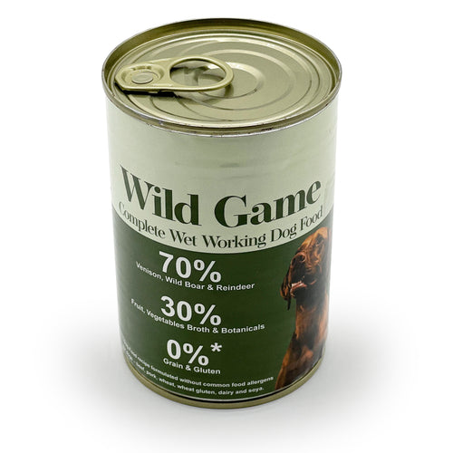 4 x Wild Game - Grain Free Complete Wet Working Dog Food 400g - Antler Chew