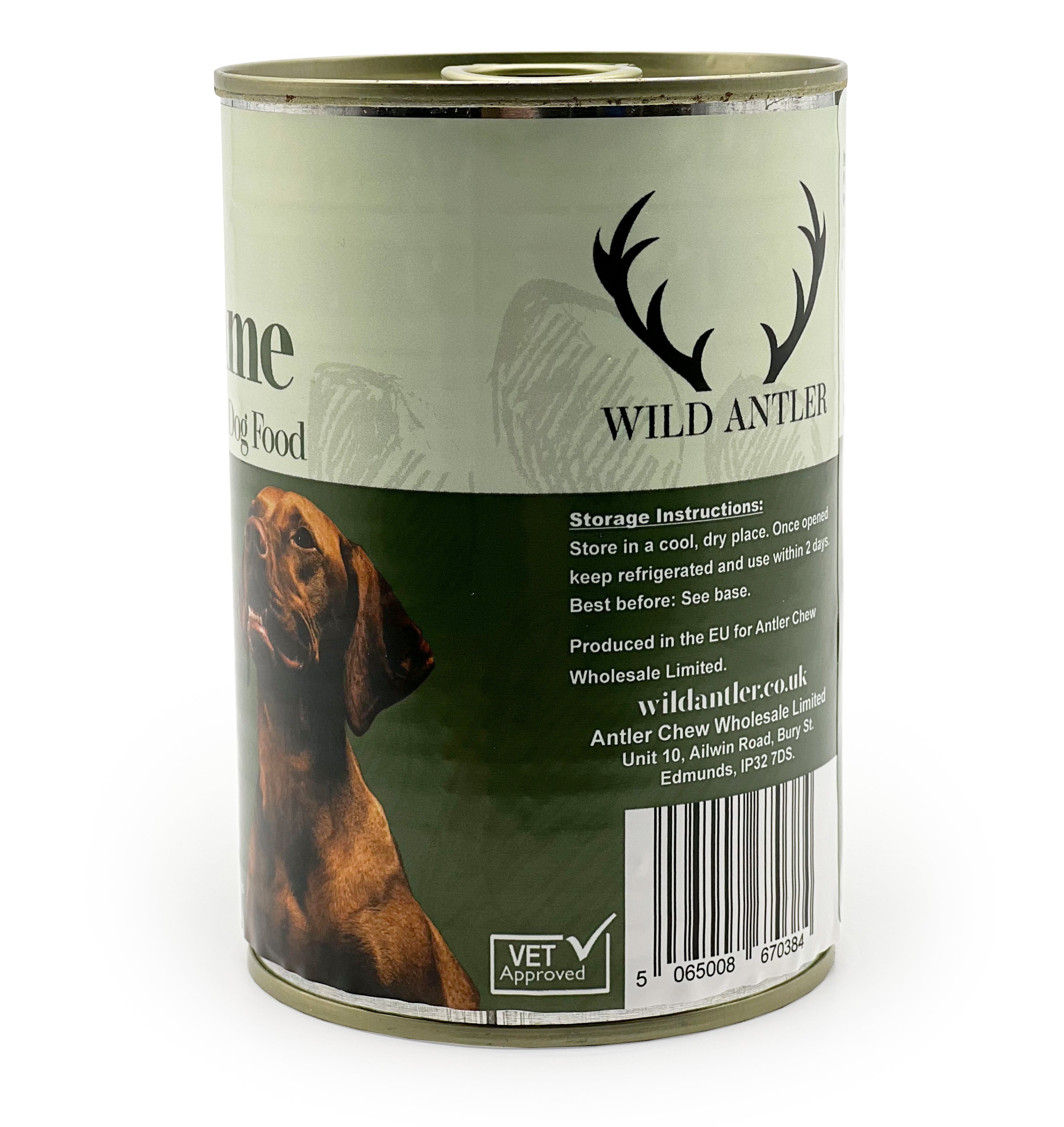 12 x Wild Game - Grain Free Complete Wet Working Dog Food 400g - Antler Chew