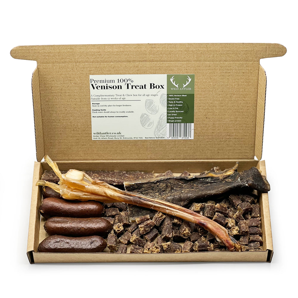 NEW ! Venison  Sample Treat Box - Antler Chew