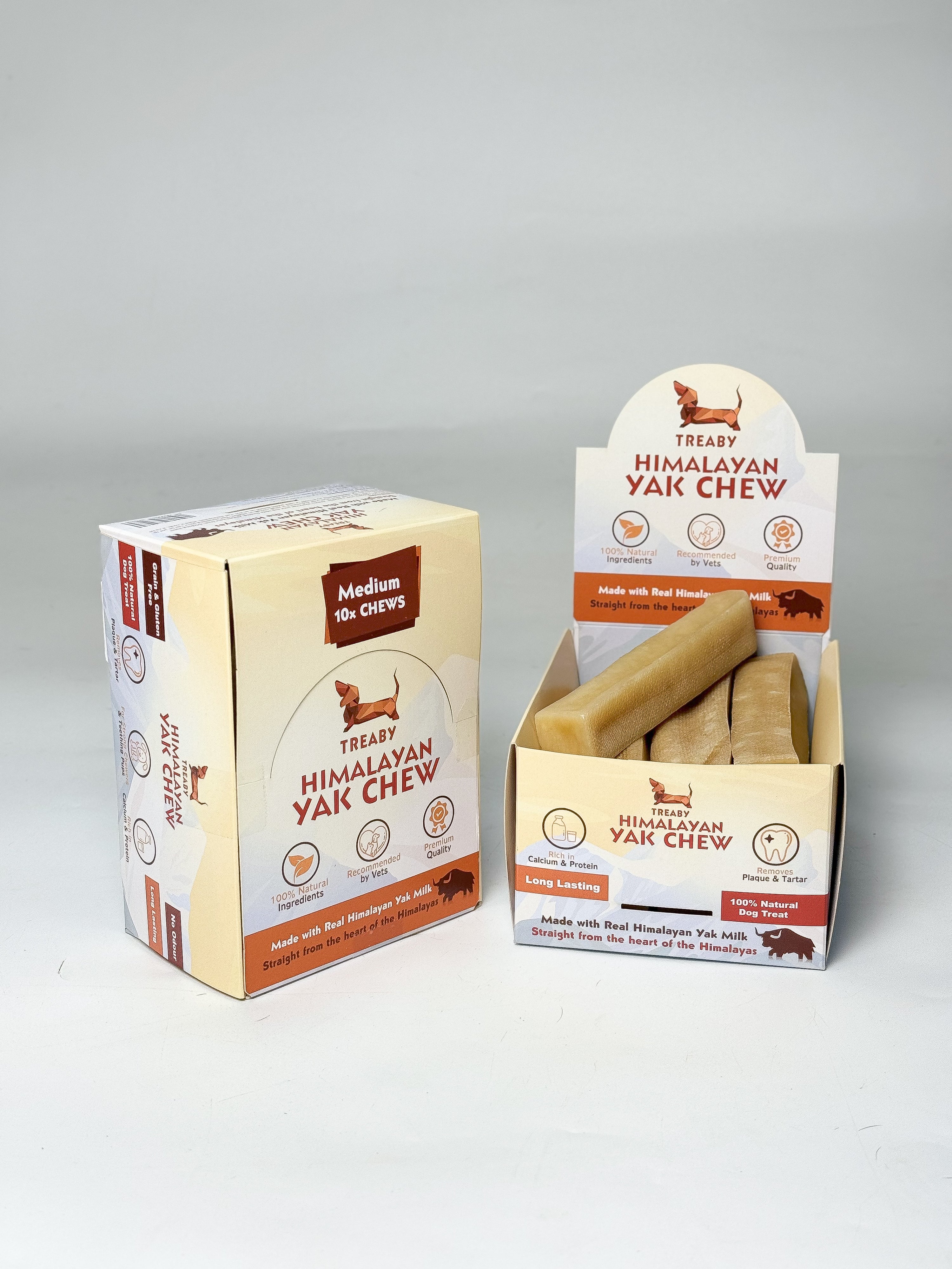 Shop Treaby Himalayan Yak Chew Bundles, crafted from pure Himalayan yak milk. Available in four sizes – small to extra large – these durable, natural dog chews promote dental health and provide hours of enjoyment. Perfect for all dog breeds. Order your pack today!  - Antler Chew 